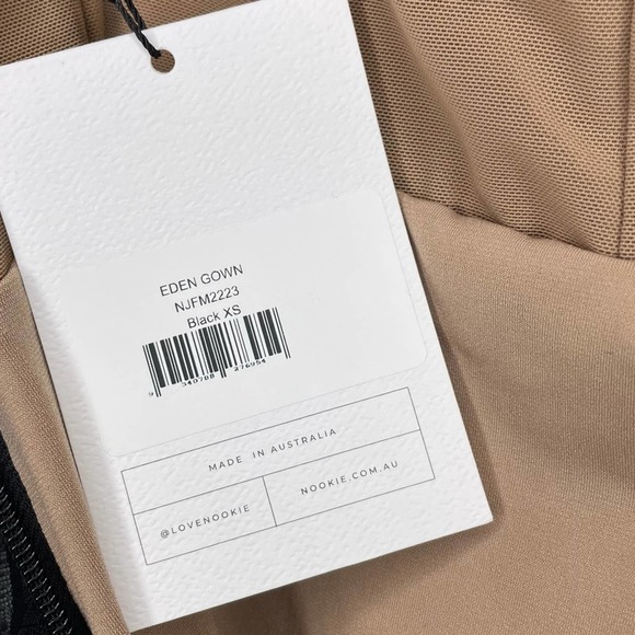 Nookie NWT Black Nude Mesh Strapless Eden Gown - XS - Picture 9 of 12